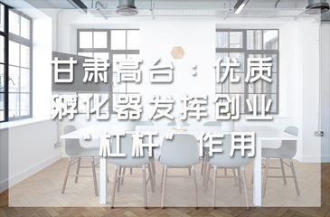 甘肅高臺：優質孵化器發揮創業“杠桿”作用